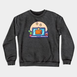 Online Payment Cartoon Vector Icon Illustration Crewneck Sweatshirt